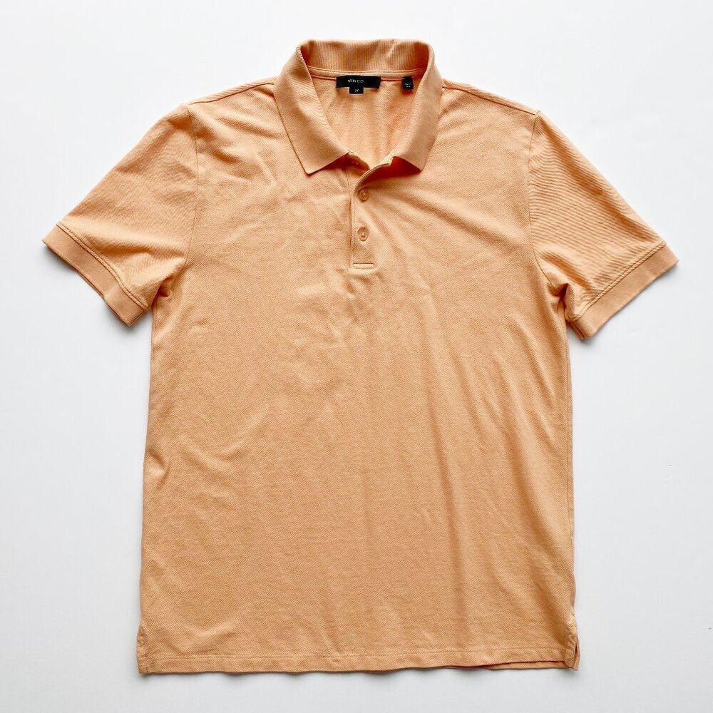 Vince Short Sleeves Polo Shirt Piqué Cotton Size S